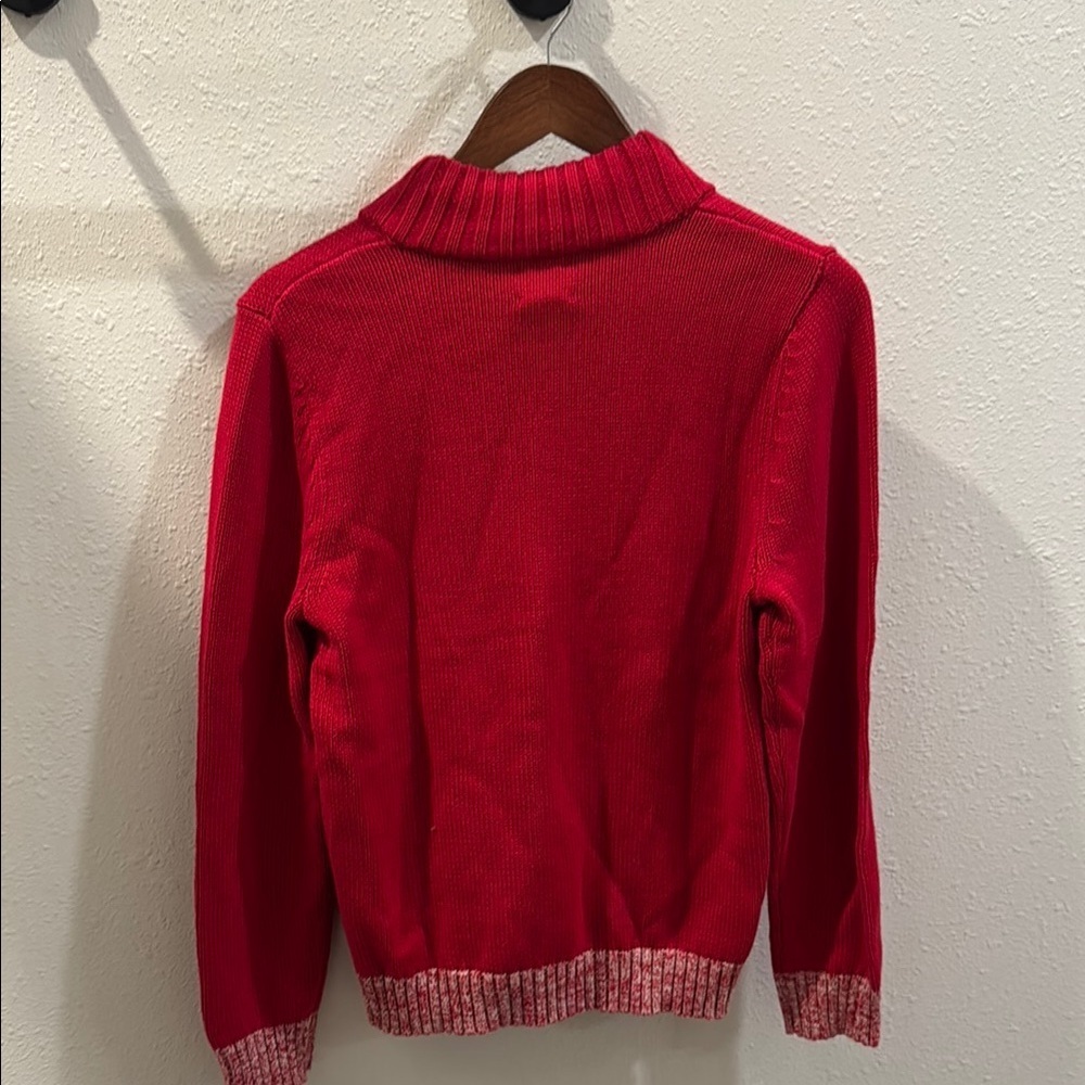 Lands' End Red Turtleneck Jacket Cozy Knit - Picture 3 of 3